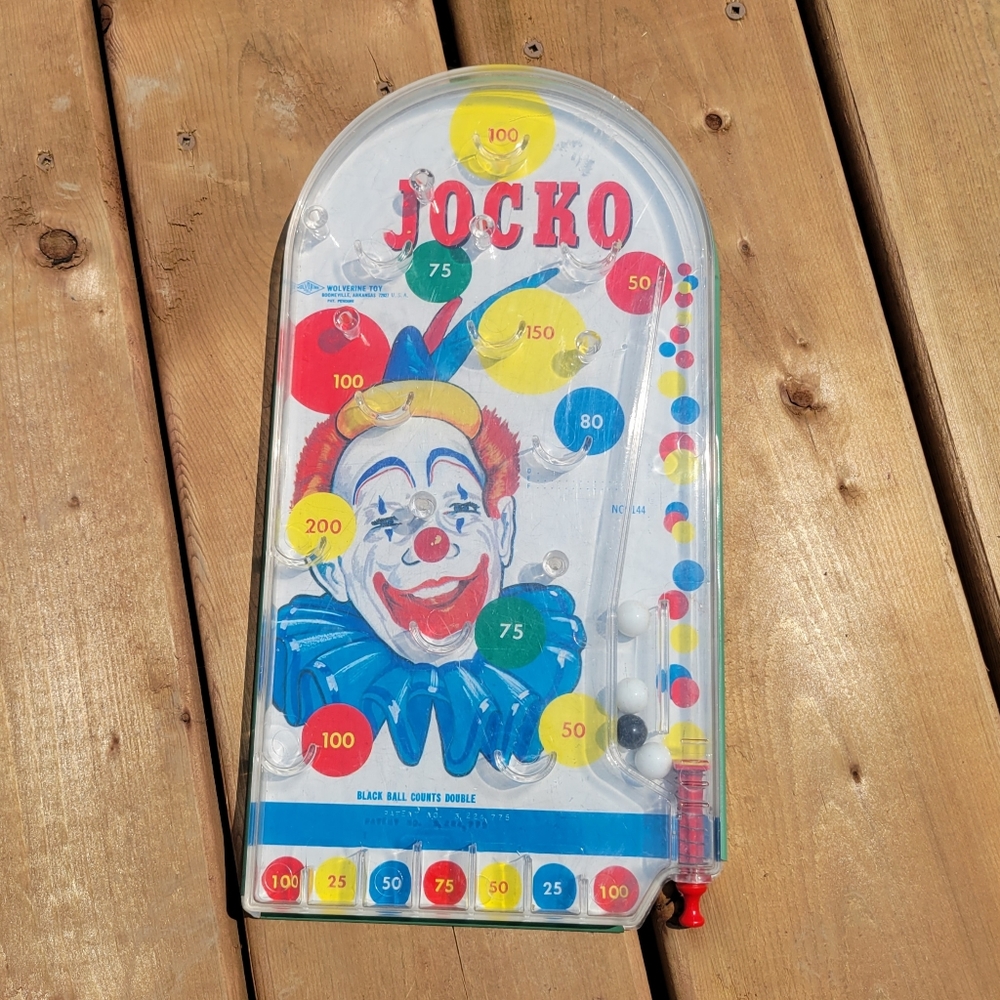 Vintage Retro Pin Ball Game Jocko the Clown